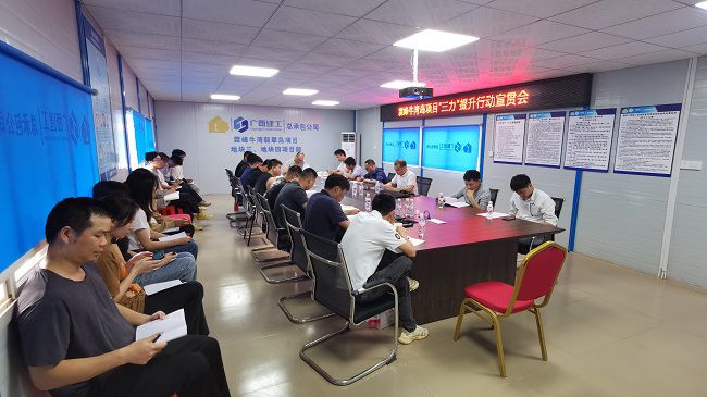 分公司党支部书记、副总经理胡海云深刻牛湾岛项目宣贯《“三力”提升行动》；平ㄊ 摄建图）.jpg